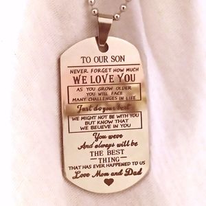 To Our Son - Love mom & Dad Stainless Necklace